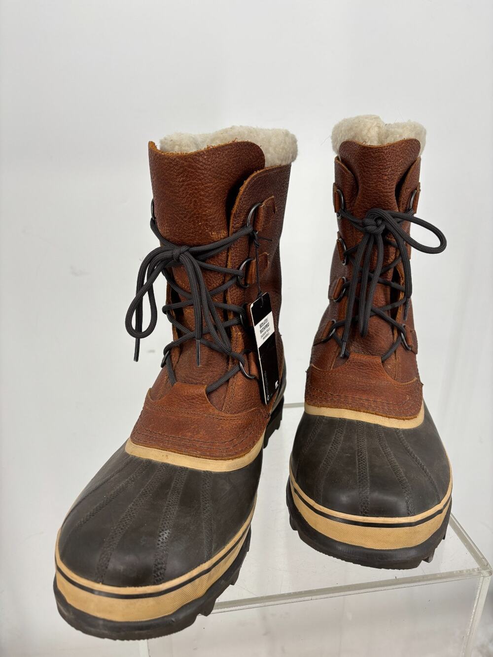 Sorel Caribou Winter Boots Mens 11.5 Brown Leather Waterproof Insulated NM1481